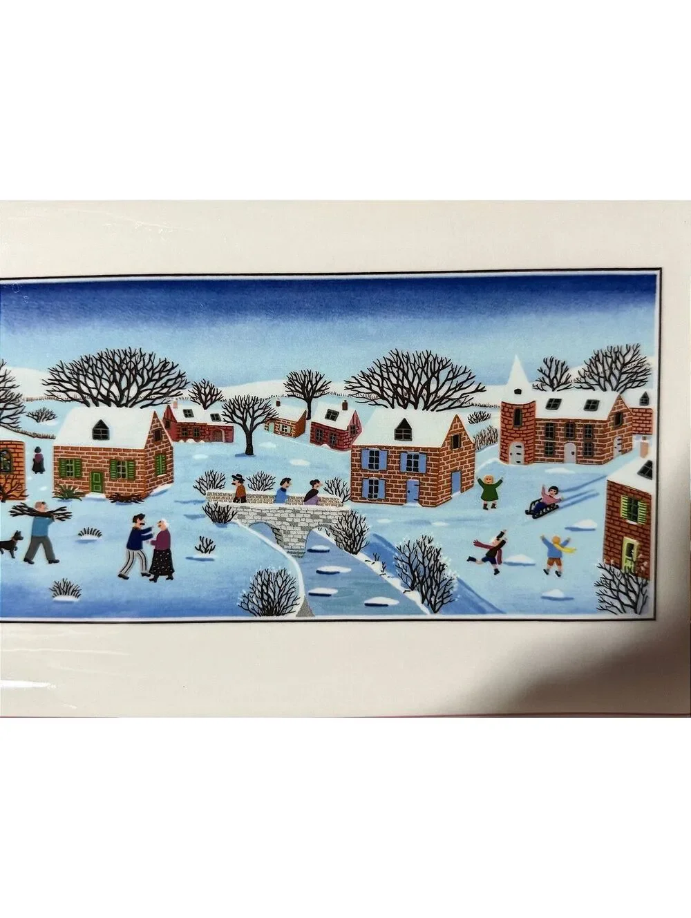 Large Vintage Villeroy & Boch Naif Christmas Laplau Winter Village Tray 13 Inch